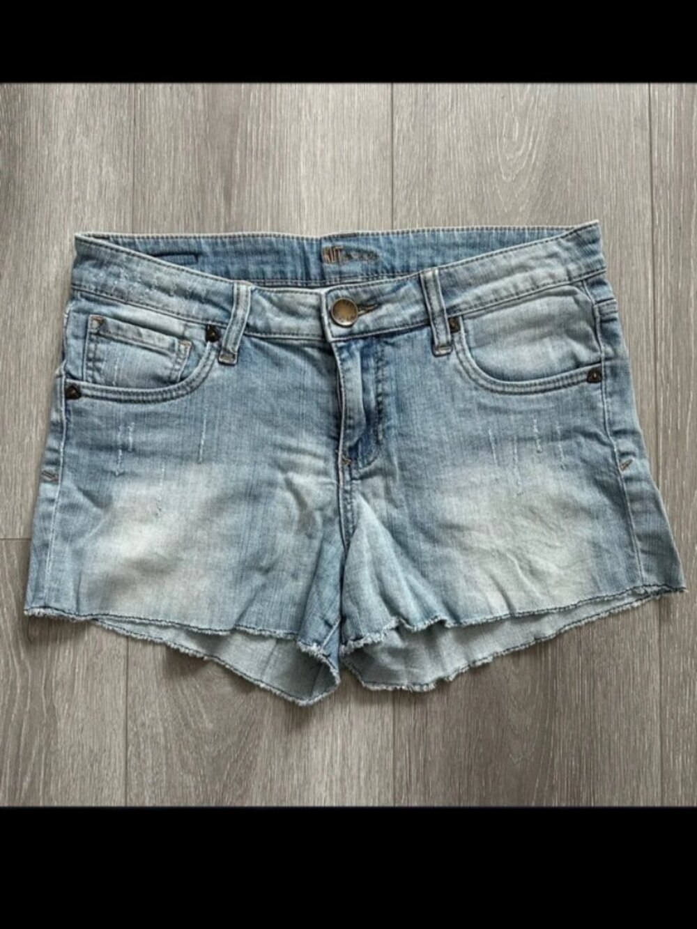 Kut from the Kloth Denim Shorts with Raw Edge and Lightly Distressed . Size 6
